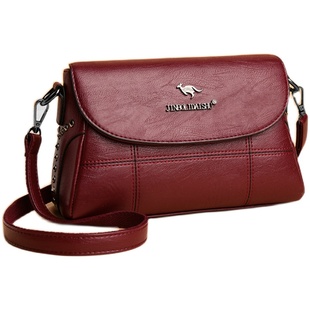 金伯利袋鼠真皮女包2025新款女士单肩斜挎包百搭大容量中年妈妈包