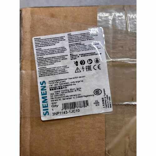 议价西门子3NP1143-1JC10熔断器式隔离开关原装正品现货