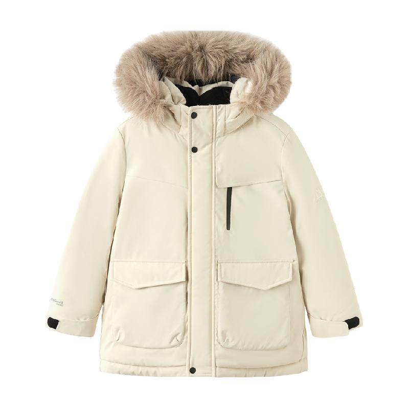 【bp】巴拉巴拉功能运动冬儿童防寒防水中长款户外毛领羽绒服