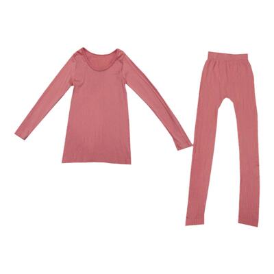 保暖内衣套装棉裸感圆领女