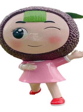 农作物小品景观杨梅IP形象卡通玻璃钢雕定制荔枝西瓜橙子柚子公仔