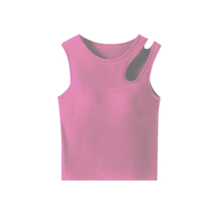 DPLAYSWEET法式俏皮粉色针织吊带上衣简约百搭自带文胸背心内搭