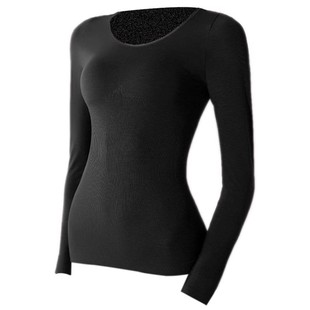 莫代尔保暖内衣女士美体上衣紧身绒德发热打底衫冬季薄款秋衣女