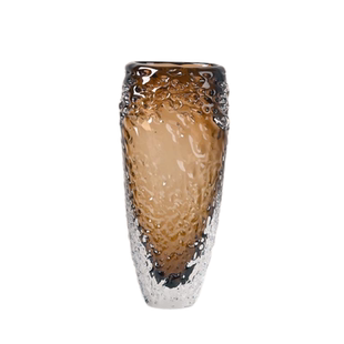 晶晶家居冰川纹琉璃棕色花器客厅插花高级感茶几会所餐厅民宿摆件