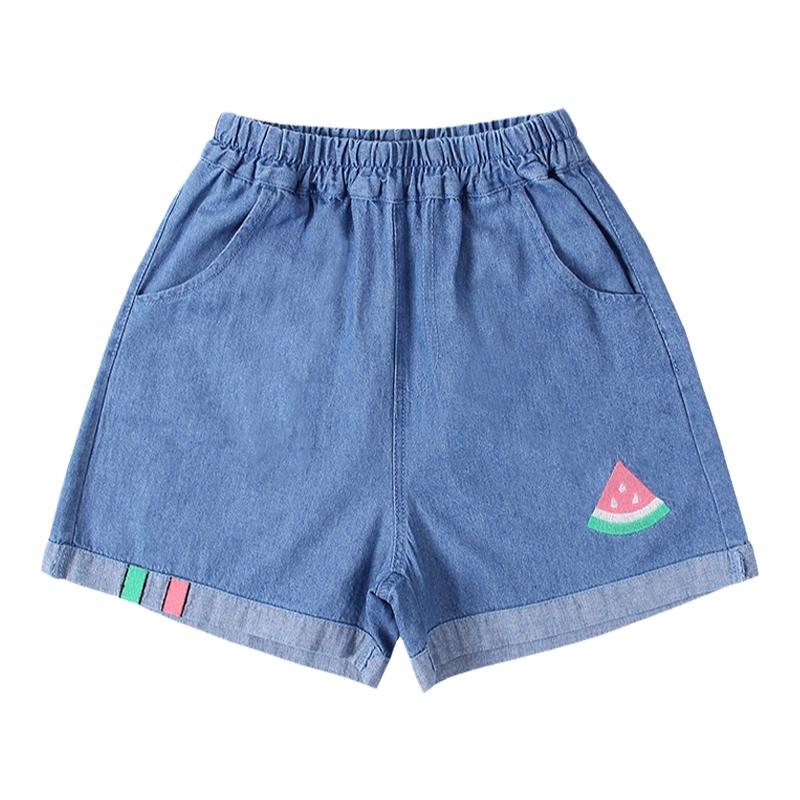 女童牛仔短裤夏季新款韩版时尚中大童松紧腰儿童裤子外穿学生薄款