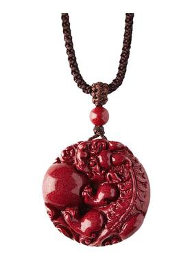 朱砂貔貅平安扣吊坠男砂女款挂件