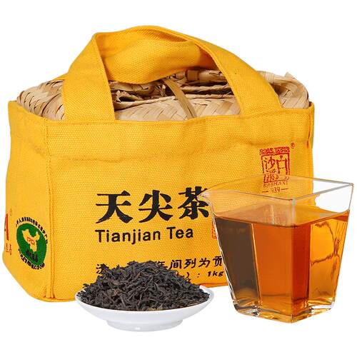 湖南安化黑茶白沙溪正品贡茶散茶叶松烟香一级 正宗篾篓天尖茶1kg
