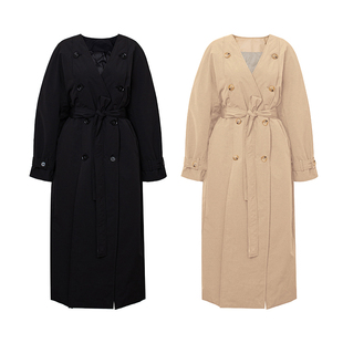 TOP家 飒美高智 法式复古 高克重90白鹅绒保暖设计感风衣式羽绒服