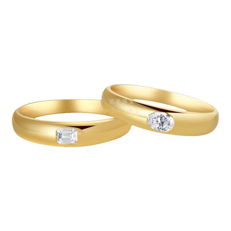 凯美珠宝钻石情侣结婚对戒定制