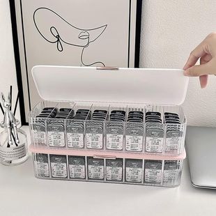 新款 美瞳收纳盒多副带盖防尘大容量日抛隐形眼镜多分格透明便携盒