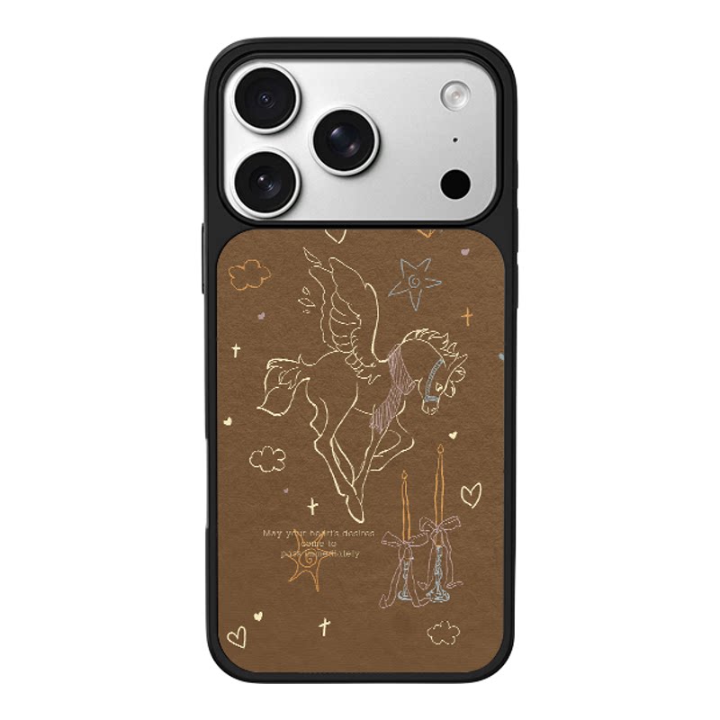 星星飞马卡通适用于苹果17promax新款手机壳iPhone air/16pro/15plus14玻璃13pro小众手机套12男女冰感简约11