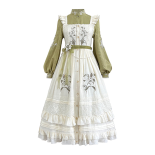 连衣裙女春秋国风汉元素成人礼lolita减龄新中式中长款大摆公主裙