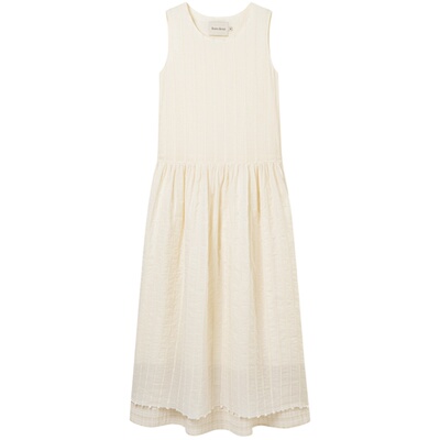 立体竖条纹提花双层背心裙