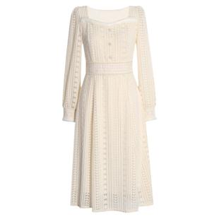 加绒法式超仙连衣裙女秋冬季新款名媛中长裙高级感配大衣打底裙子