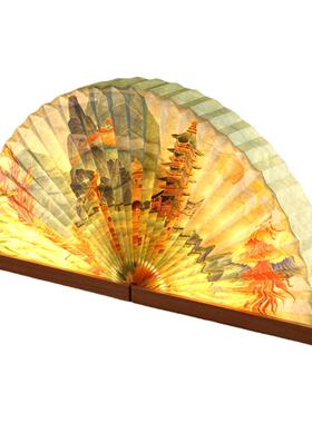 祥瑞凤凰折扇文创礼品折叠扇灯