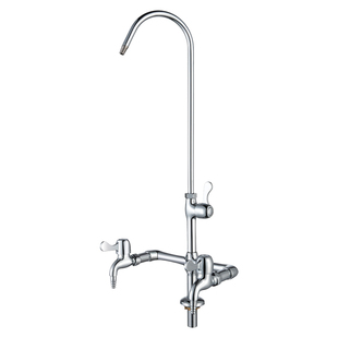 全铜实验室龙头高教学生化学化验室试验台专用三联三口水龙头水嘴