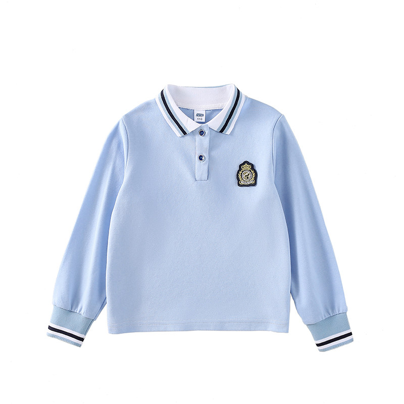 儿童班服春夏季长袖t恤polop衫