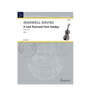 戴维斯 桑迪最后的明信片 小提琴独奏 朔特原版乐谱书 Davies Fiddler Playalong Collection for Viola ED14045