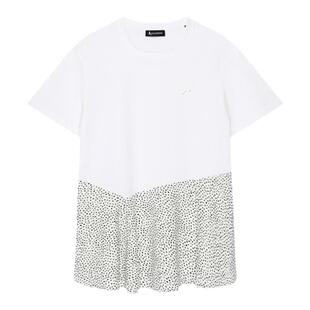 Aquascutum/雅格狮丹春夏女士t恤上衣拼接短袖宽松休闲Q4770EL011