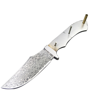 大马士革钢胚直刀胚 手工锻打花纹钢坯刀条半成品水果刀diy小刀胚