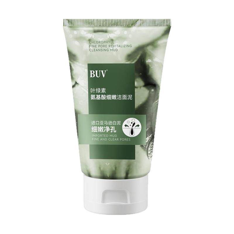 【抖音同款】BUV叶绿素氨基酸细嫩洁颜泥去黑头收缩毛孔buv洗面奶