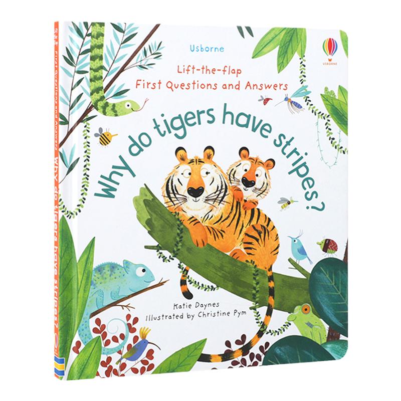 英文原版Why Do Tigers Have Stripes?为什么老虎身上有条纹 Usborne出版你问我答翻翻书3-5岁低幼儿童英语启蒙认知科普绘本图画书