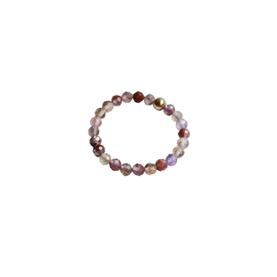 Ciel原创手工天然超七紫发晶戒指2mm切面极细指环关节戒尾戒幽灵