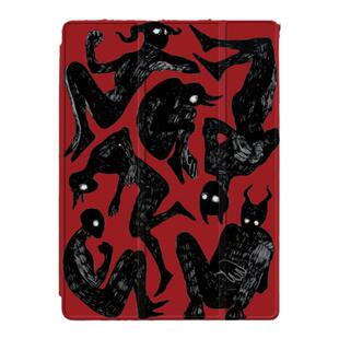 小众涂鸦手绘恶魔适用苹果2022iPadPro12.9三折保护壳air5/mini6