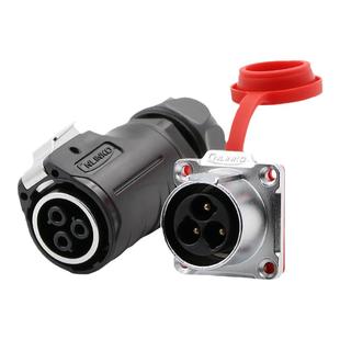 凌科航空插头插座LP24反装防水连接器3-4芯10针12孔快速电源插件