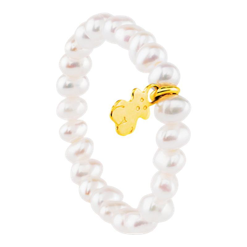 【新品】TOUS桃丝熊TOUS Pearls系列18K金轻奢珍珠戒指生日礼物