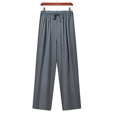 真丝男裤夏季薄款凉感直筒休闲裤