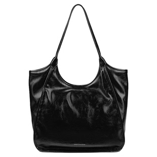 CHARLES&KEITH秋冬女包CK2-30782457褶皱大容量通勤出游托特包