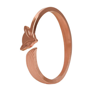 狐狸手镯 女铜镯子纯紫铜学生开口红铜年轻手工个性时尚款送女友