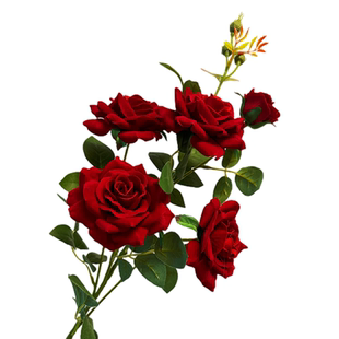 高级仿真花红玫瑰花假花花束客厅装饰摆设新款上档次塑料花摆件