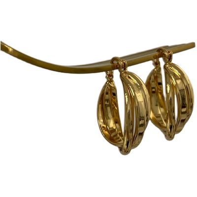 欧美极简冷淡风麻花缠绕耳圈