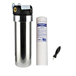 10寸不锈钢前置过滤器 4分/6分管道净水器 单级 耐高压高温大流量