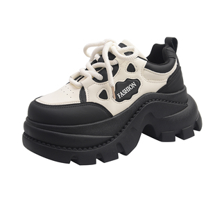 爆款松糕厚底老爹鞋女显脚小增高2025新款秋冬百搭运动休闲小白鞋