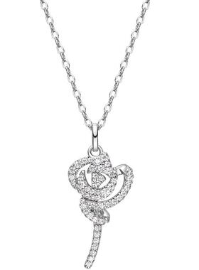 【自营】HEFANG Jewelry/何方珠宝玫瑰丝带项链 闪闪胸针礼物女