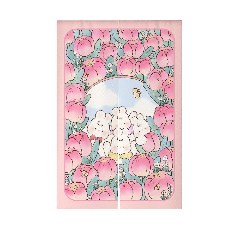免打孔安装防水门帘卡通儿童门帘