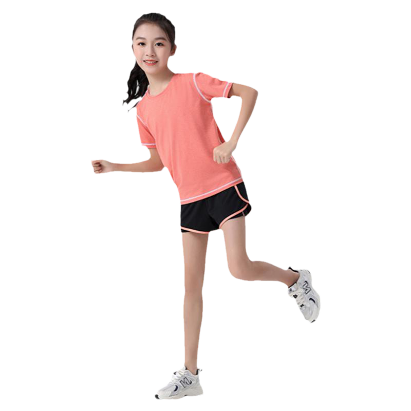 女童运动套装速干衣跑步健身跳绳