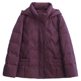 依佈中老年女士连帽羽绒服2025冬装新款加厚保暖小个子妈妈装外套