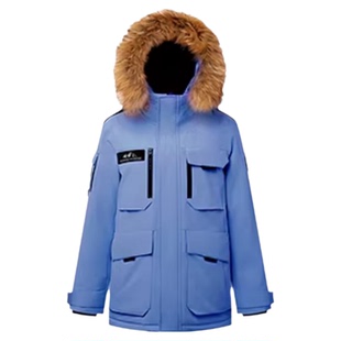 波司登25冬季新款户外加厚极寒女工装保暖鹅绒蓝色零下20度羽绒服