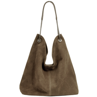 YOCAMU慵懒风麂皮托特包女大容量牛皮通勤单肩松弛感hobo新款大包