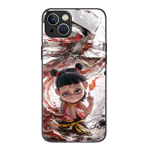哪吒手机壳适用苹果16玻璃iphone15promax鹿童14plus敖丙13mini哪咤12新款11魔童闹海x敖光8敖闰17周边xs套7