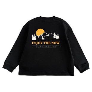 男童长袖t恤宽松韩版纯棉黑色小朋友港风复古痞帅风春秋款潮上衣