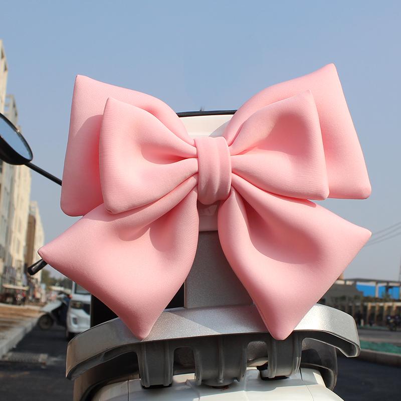 电动车新能源后座装饰可爱女生摩托车摆件挂件靠背尾贴网红蝴蝶结