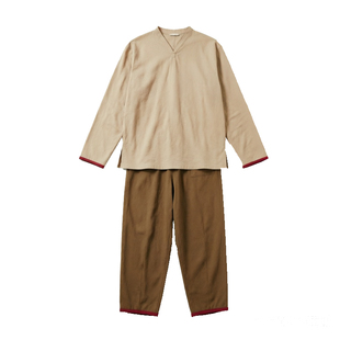 朵朵可可26新款秋冬季针织棉长袖长裤家居服休闲宽松男睡衣套装