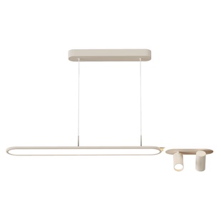 奶油风一字长条吊灯餐桌led吊线灯极简风客厅餐厅灯吧台茶室灯具