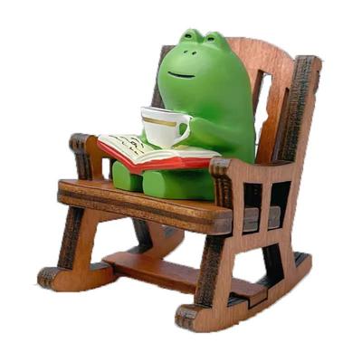 桌面摆件青蛙摇椅可爱