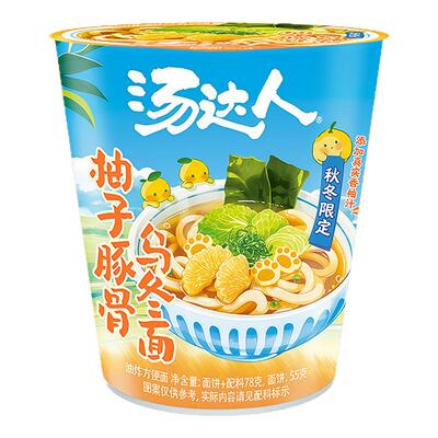 汤达人柚子豚骨乌冬面杯装方便面